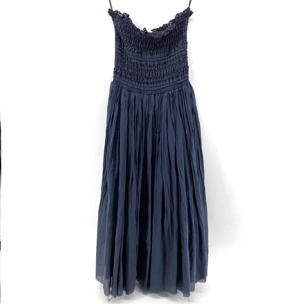 Mable Strapless Smocked Cotton MIDI Dress